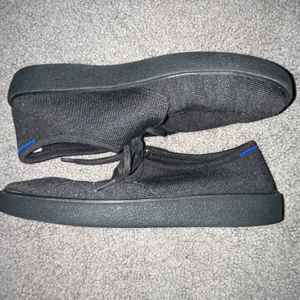 ROTHY'S THE MONTY MEN'S ALL BLACK OXFORD SNEAKERS KNIT LACE UP SHOES -EUC- 11.5